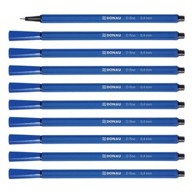 OFFICER PRODUCTS OFFICER PRODUCTS DONAU D-FINE Fineliner 0,4 mm/ 10er Pack/Farbe: Blau/Filzstifte/Metallgefasste Spitze/für Erwachsene und Kinder Schule Büro Homeoffice/Geruchlos Ungiftig