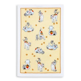Kracht Terry Tea Towel with Cat and Mouse Print 45 x 70 cm 100% Cotton