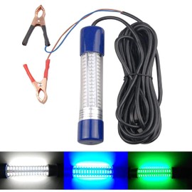 LED Underwater Fishing Light Squid Shrimp Light 12V-24V 8W 1000 Lumens Submersible Fish Light for Dock Super Bright Crappie Light Bait Light Boat Decorative Light with 6.6yd Cord for Night Fishing