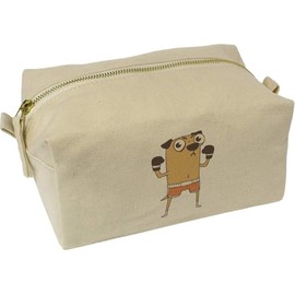 'Dog Boxer Standing' Canvas Wash Bag/Makeup Case (CS00044098)