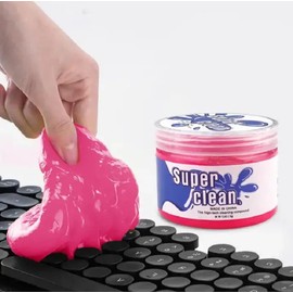 Generic Car Cleaning Gel Universal Detailing Kit Automotive Dust Car Crevice Cleaner Slime Auto Air Vent Interior Detail Removal for Car Putty Cleaning Keyboard Cleaner Car Accessories (Pink)