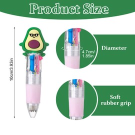 Invalidism Multicoloured Pens All in One,30 Pcs Fun Cartoon 4 Color Mini Pen Set 0.5mm Retractable Ballpoint Pens for School Office Supplies Students Children