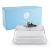 Arthur Court Glass Butter Dish with Lid Acorn Knob |