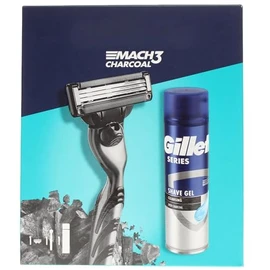 Men's Shaving Set with Charcoal Shave Gel and Razor, Deep Cleansing Shaving Gel for Men, Skin Comfort Grooming Kit