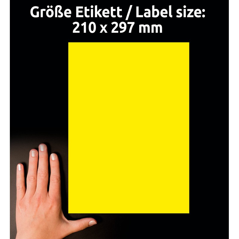Avery Zweckform, L6006-20 Removable Neon Labels / 210 x 297