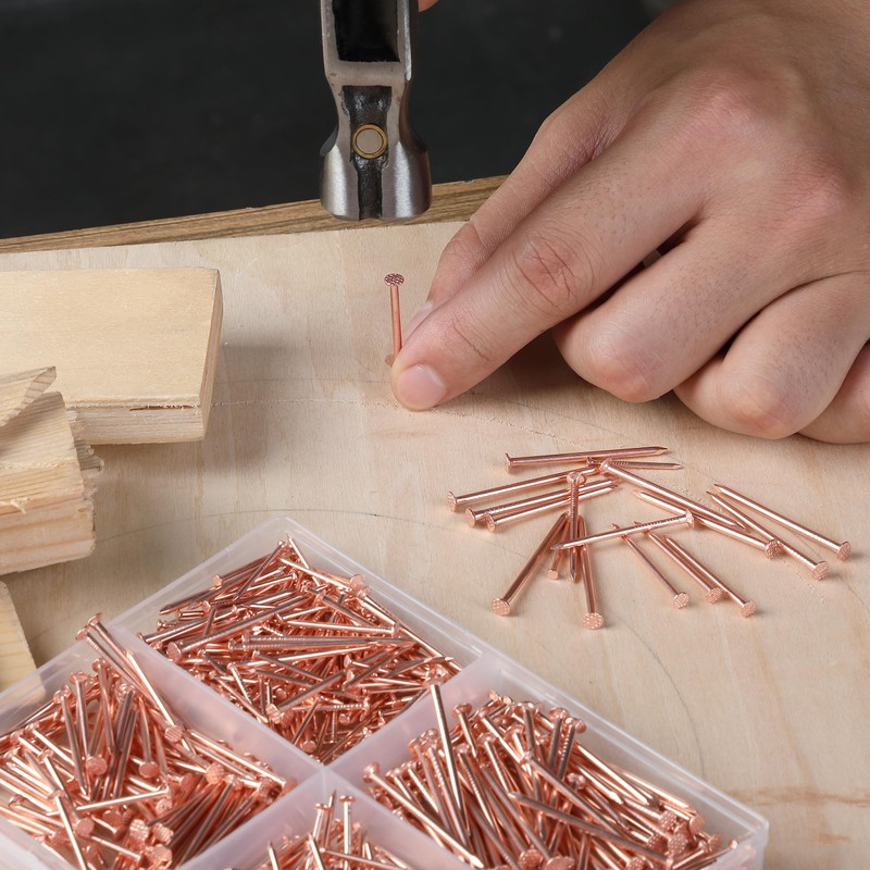 Mr. Pen- Nail Assortment Kit, 600 Pcs, 4 Sizes, Rose