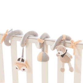 MiniDream Activity Spiral Baby Pram Toy, Soft Baby Sensory Toy Ideal for Cots, Pushchairs and Car Seats, Suitable for Boys and Girls from 0 to 6 Months, Safari Theme