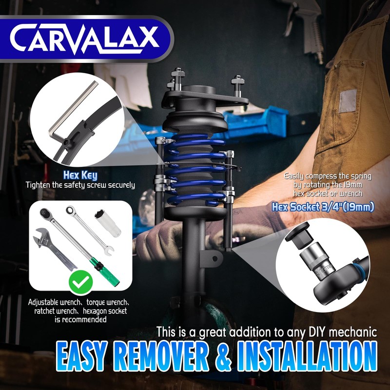 CARVALAX Coil Spring Compressor Tool, 2pcs Automotive Spring Compressor Set