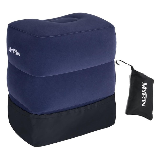 MYFON Inflatable Travel Foot Rest Pillow, Adjustable Height Leg Rest