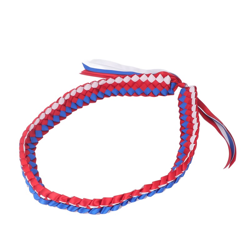 120CM Graduation Ribbon Lei Adjustable Handmade 4 Strands Braided Necklace