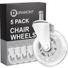 Office Chair Wheels - Set of 5 Rollerblade-Style Casters, Smooth