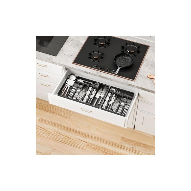 Kitchen Utensils Storage Organiser Expandable Kitchen Organiser Multi-Compartment Drawer Household
