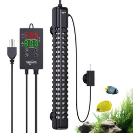 SEAOURA Aquarium Heater, 500W Submersible Fish Tank Heater with Over-Temperature Protection, Automatic Power-Off, Heater for Fish Tank Saltwater and Fresh Water, 70-80 Gallon
