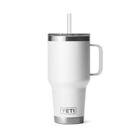 YETI Rambler Straw Cup, Stainless Steel, White, 35 oz (1035 ml)