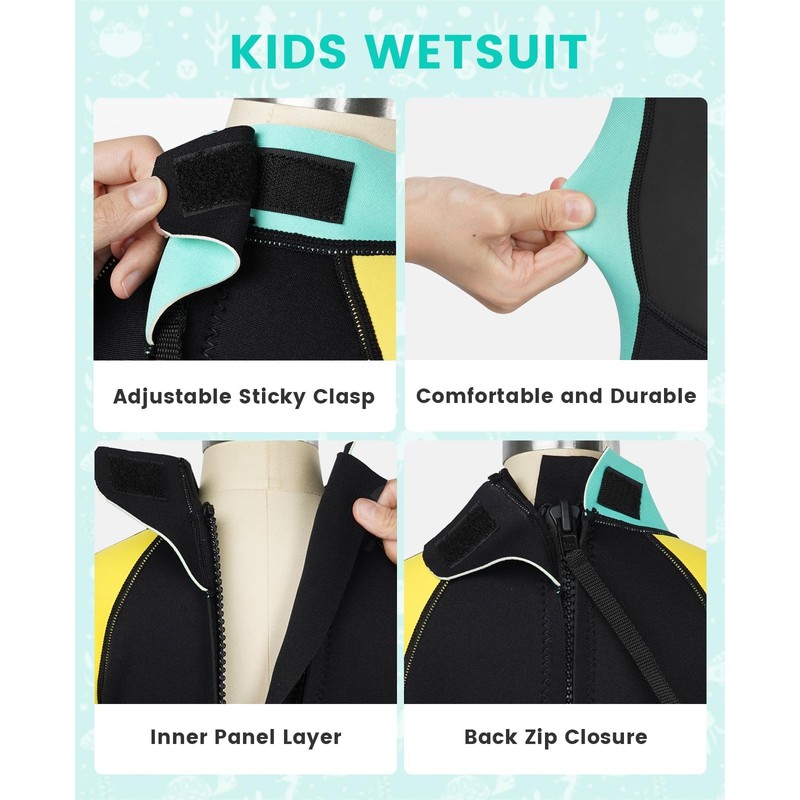 Gogokids Muta a maniche lunghe per bambini, in neoprene, 2,5