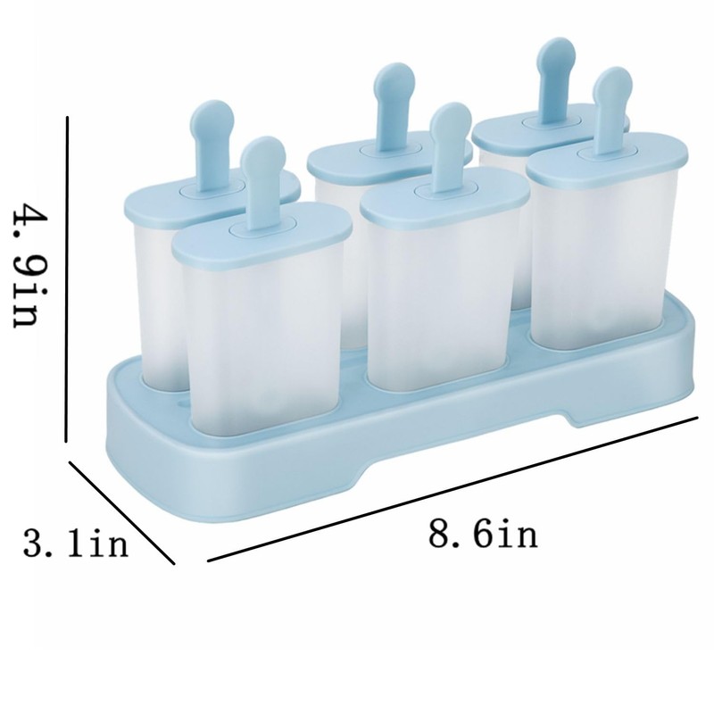 Popsicle Molds Set 6 Pieces Ice Popsicle Maker-BPA Free,Easy-Release Ice