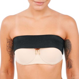 Breast Implant Stabilizer Band, Post Surgery Breast Augmentation and Reduction Strap, Chest Belt, Breast Support Bandage, One Size Fits All (Black)