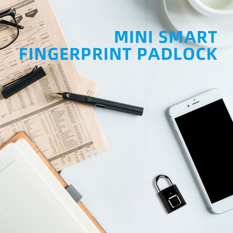 Smart Keyless Fingerprint Padlock Waterproof Biometric Prevent Theft Rechargeable USB