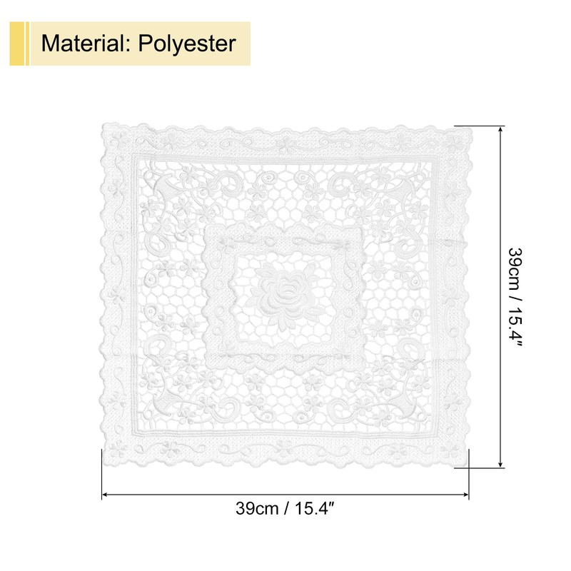 sourcing map Retro Lace Placemat 15x15-in Square Embroidered Table Place