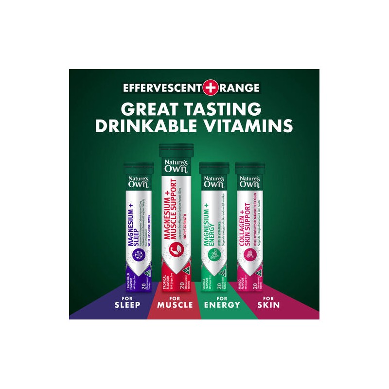 Nature's Own Magnesium + Muscle Support Effervescent 20 Tablets