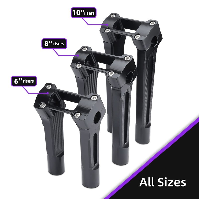 6 Inch Pullback Handlebar Risers for Harley 1' Diameter Handlebars