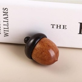 Wooden Travel Pill Case, Acorn Nut Box Disconnectable Camel Wood Acorn Charms for DIY Keychain Necklace Crafting Jewelry Making Car Pendant Decorations Jewelry Making Charms