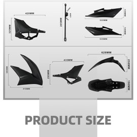 BAOUFF Dirt Bike Plastics Kit for Hawk 250,Fairing Body Work Fender Sets with Fuel Tank Guard for Hawk 250cc - Imitation Carbon Fiber