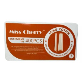 Miss Cherry Tip Coffin Extra Largo 400 Piezas Tip Vaquero Uñas Acrilico