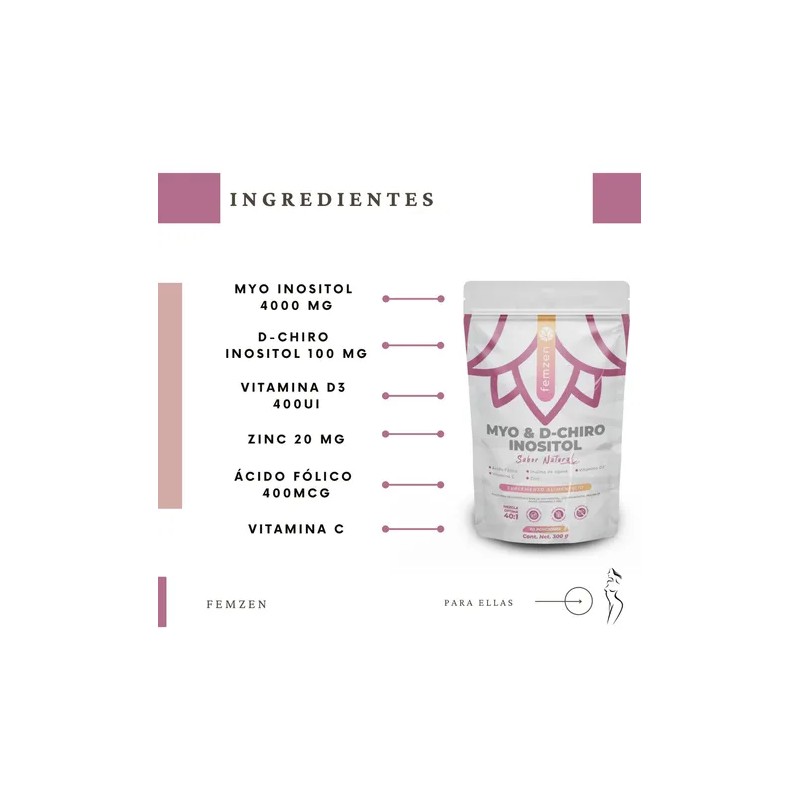 Myo Inositol D-chiro Inositol 401 300 G Sin Sabor Sin
