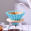 EHERDM Ceramic Coffee Dripper with Wood Cup Stand Pour Over