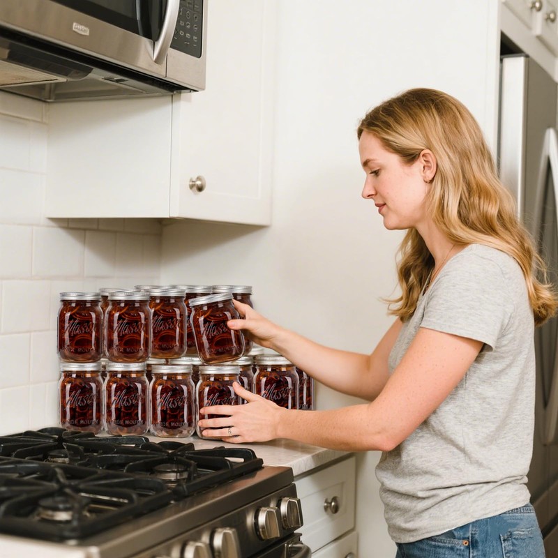 WELLIFE Amber Mason Jars, 9 Pack wide mouth mason jars