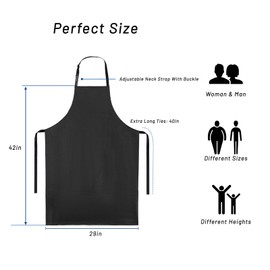 Waterproof Aprons for Dishwashing, 6 Pack 42 Inch Heavy Duty Rubber Apron for Kitchen, Oil- and Stain-Resistant Neat Stitching Butcher Aprons for Men with Adjustable Neck Strap and Long Waist Strap