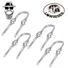 F&R Original Lowrider (4) Original Lowrider 16" Double Square TWISTED CAGE Fender Brace Chrome Bicycle