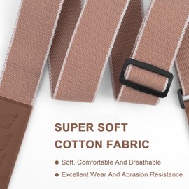 BestSounds Guitar Strap- Acoustic Electric Starp Bass Guitar Strap with Leather Neck Strap,3 Picks & 2 Button Blocks, Khaki, general