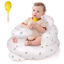 Wuciray Aufblasbarer Baby Sessel Sitzhilfe Leicht und Tragbar Geeignet für 3 Monate bis 36 Monate Werkzeugloses Aufblasen Baby Badewannensitz Babysitz für Camping Urlaub Reise Strand （Olive M）