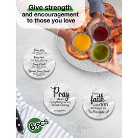 Levaukiem Funny Christian Coasters for Drinks Set of 6, Coasters for Drinks with Bible Verses, Absorbent Drink Coaster for Coffee Table Decor, Christian Gifts for Women Friends