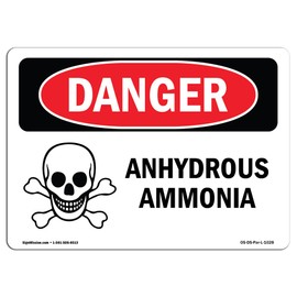 OSHA Danger Sign - Anhydrous Ammonia | Decal | Protect Your Business, Construction Site, Warehouse & Shop Area | Made in The USA