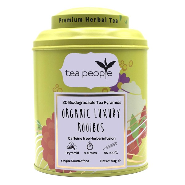 Tea People Organic Luxury Rooibos Tea Pyramids Tea Caddy (Pack of 20)