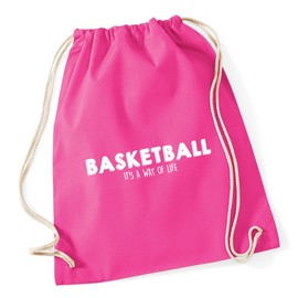 Hippowarehouse Basketball it's a way of life Drawstring Cotton School Gym Bag 37cm x 46cm, 12 litres