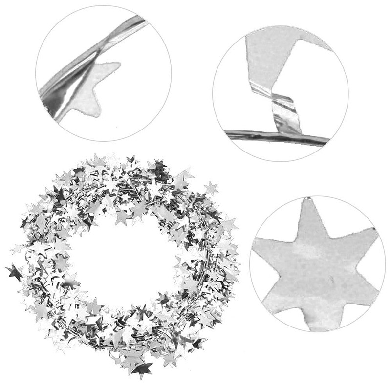 Garlands, 7.5 m, 6 Colours, Small Star Garland, Iron Wire,