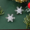 SELOVO Winter Snowflake Cubic Zirconia Stud Earrings Silver Tone