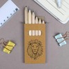 Azeeda 6 x 'Leo Lion' Short 85mm Pencils/Coloured Pencil Set