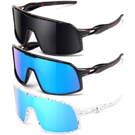 SEKKAF 3PACK Kids Baseball Sunglasses for Boys Girls Polarized Youth Softball Cycling Sports UV400 Protection Goggles