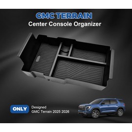 GZSH Center Console Organizer Compatible with 2025 2026 GMC Terrain (Elevation/AT4/Denali) |Easy to Install| |Add Extra Space| Armrest Storage Box Middle Console Tray GMC Terrain Interior Accessories