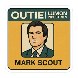 Lumon Industries Mark Scout Sticker - Iconic TV Show Memorabilia Decal (3" x 3")