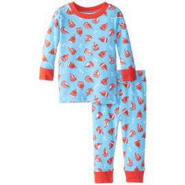 New Jammies Baby Boys' Organic Cotton Pajama Set Sailboats, Blue, 12 Months