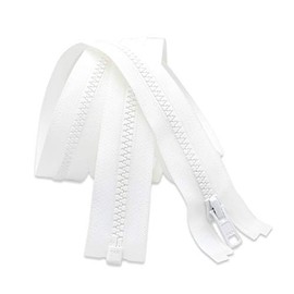 YKK® 90”–160” Zipper ~ Long Arm Quilting Machine Zipper ~ YKK #5 Molded Plastic ~ Separating Color Black or White (1 Zipper/Pack) (96 Inch, White)