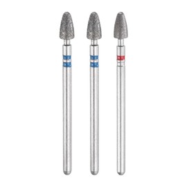 HARFINGTON 3pcs Diamond Grinding Bit Set 4mm Bullet-Head 2.35mm Shank 7mm Length Stone Sanding Drill Bits Rotary Tool for Ceramic Glass Nails Grinding Polishing