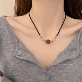 6PCS Healing Crystal Necklace for Women Rose Quartz Necklace Carnelian Necklace Jewelry Amethyst Gemstone Necklace Gifts