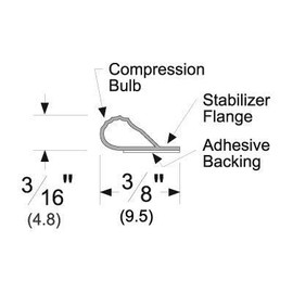 Pemkoprene, PK33BL-20, Black Perimeter Gasket Fire/Smoke Seal, 20 Foot Coil